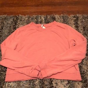 pink crop top sweatshirt